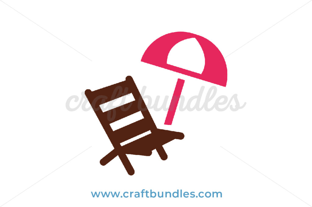 Beach Chair And Umbrella Svg Cut File Craftbundles